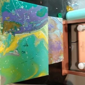 2 one of a kind fluid art painting